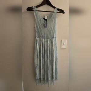 Anna-Kaci Women's Size M/L Sage Sleeveless Lace Dress